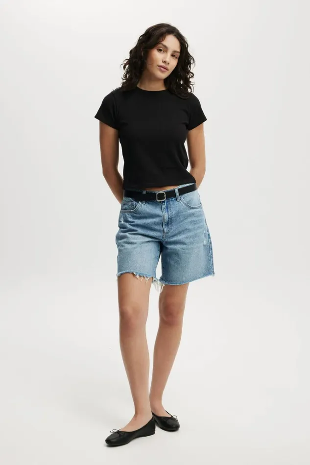 Women Tops Cotton On 90S Baby Tee Black