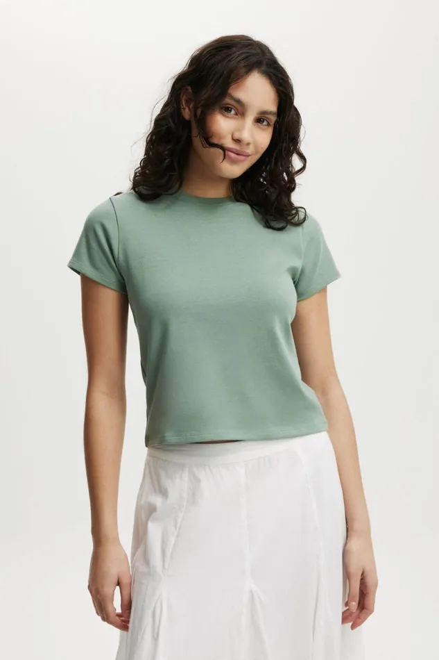 Women Tops Cotton On 90S Baby Tee Jaded Green