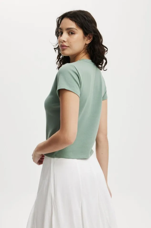 Women Tops Cotton On 90S Baby Tee Jaded Green
