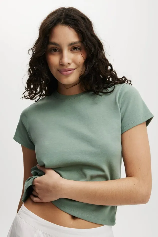 Women Tops Cotton On 90S Baby Tee Jaded Green