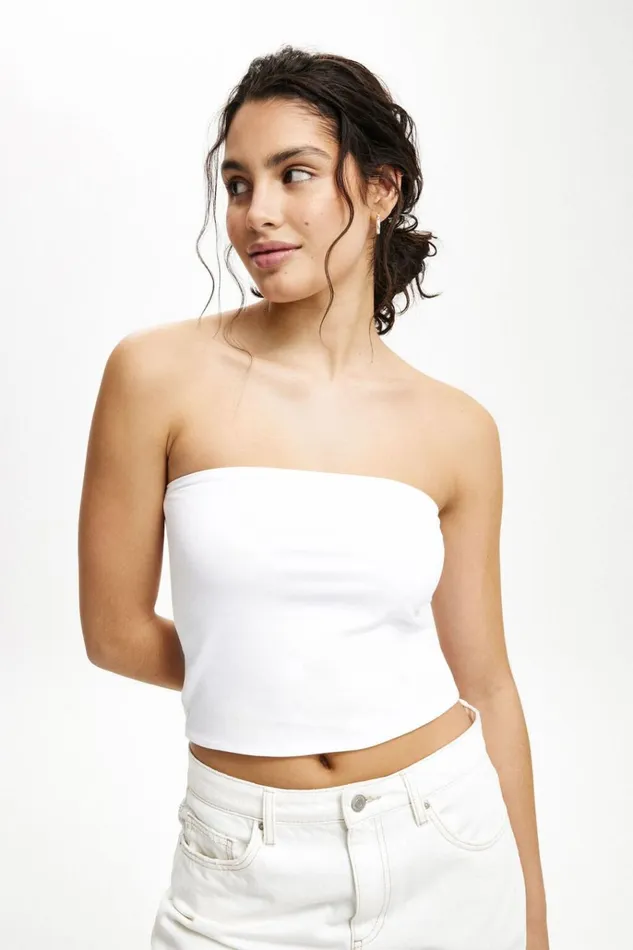 Women Tops Cotton On All Day Tube Top White Women Tops Cotton On All Day Tube Top White