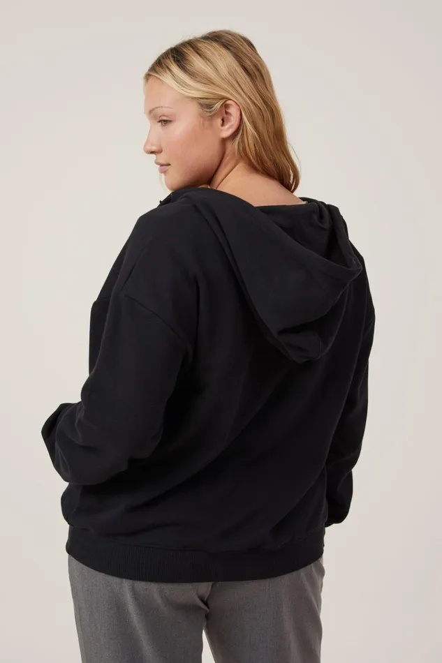 Women Tops Cotton On Classic ZipThrough Hoodie Black Women Tops Cotton On Classic ZipThrough Hoodie Black