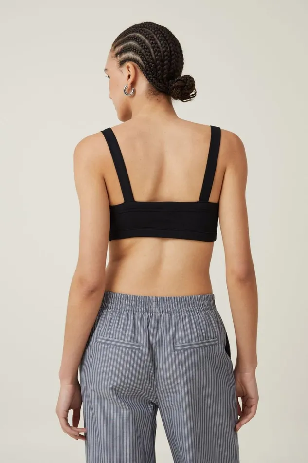 Women Tops Cotton On Cory Micro Crop Tank Black