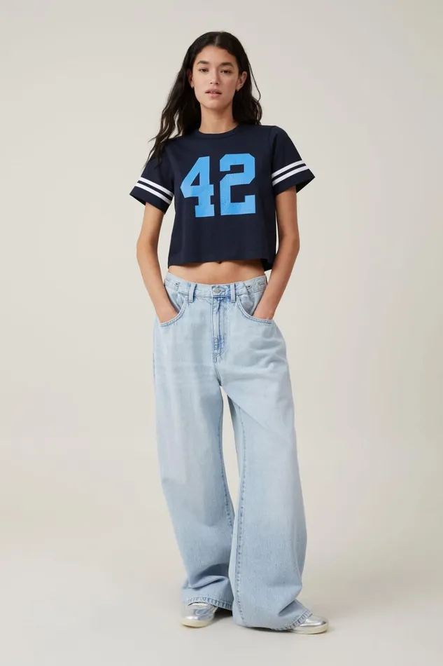 Women Tops Cotton On Crop Regular Tee Palm Cove 42ink Navy Women Tops Cotton On Crop Regular Tee Palm Cove 42ink Navy