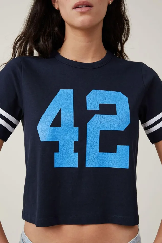 Women Tops Cotton On Crop Regular Tee Palm Cove 42ink Navy Women Tops Cotton On Crop Regular Tee Palm Cove 42ink Navy