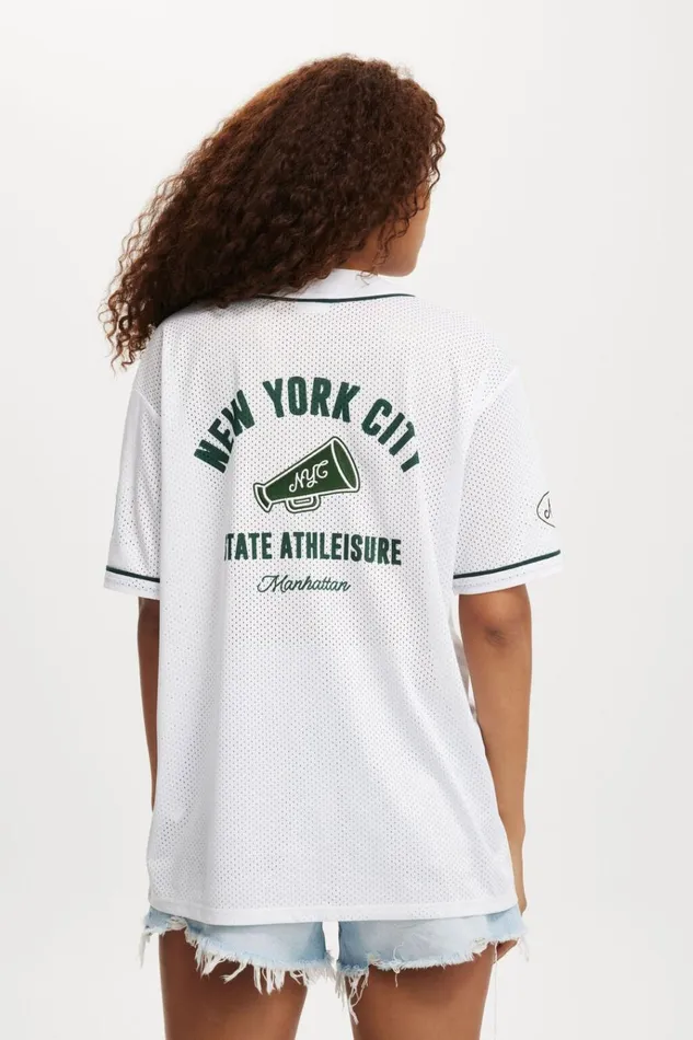 Women Tops Cotton On Jersey Graphic Baseball Shirt New York White Women Tops Cotton On Jersey Graphic Baseball Shirt New York White