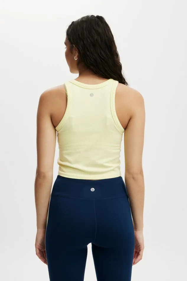 Women Tops Cotton On Seamless Ringer Tank Yellow Dream