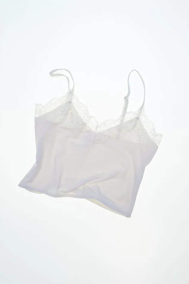 Women Tops Cotton On Soft Lounge Lace Trim Cami Whisper White