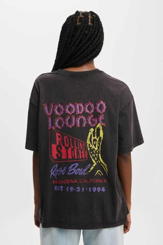 Women Tops Cotton On The Lcn Boxy Graphic Tee Lcn Br Rolling Stones Voodoo Washed Black Women Tops Cotton On The Lcn Boxy Graphic Tee Lcn Br Rolling Stones Voodoo Washed Black