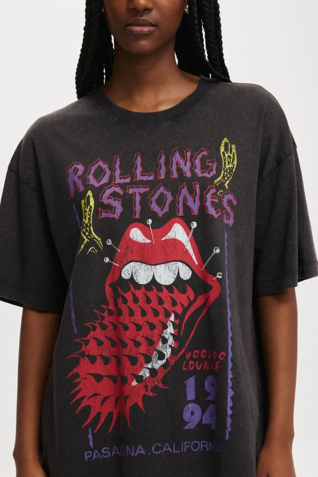Women Tops Cotton On The Lcn Boxy Graphic Tee Lcn Br Rolling Stones Voodoo Washed Black Women Tops Cotton On The Lcn Boxy Graphic Tee Lcn Br Rolling Stones Voodoo Washed Black