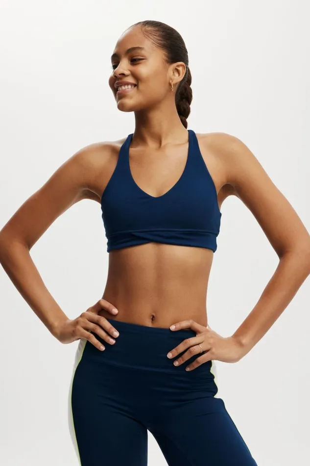 Women Tops Cotton On Ultra Soft Elastic Racer Crop Dark Water Sharp Green