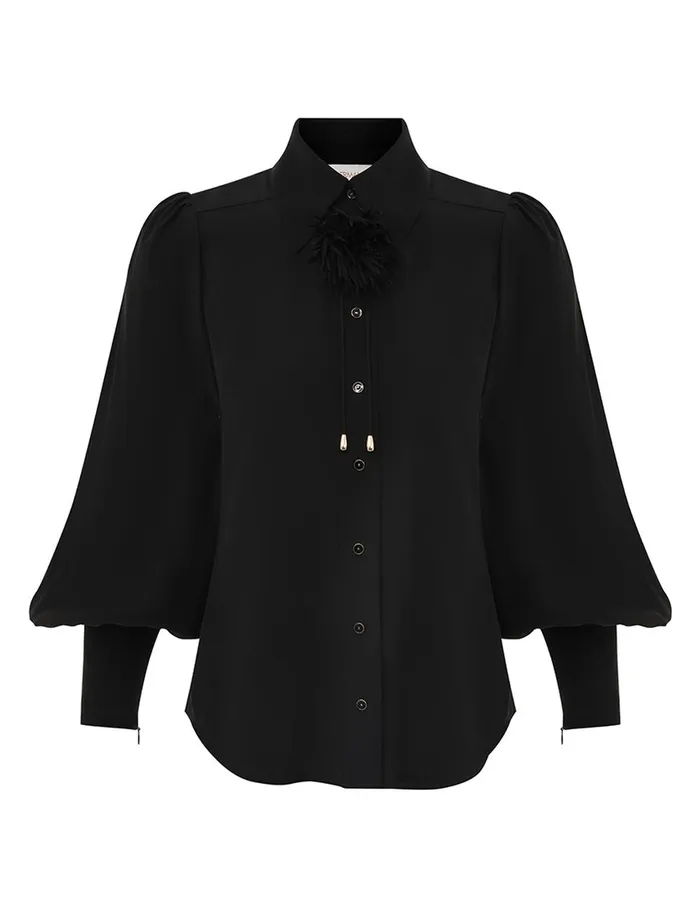 Women Tops Zimmermann Blouson Shirt Black