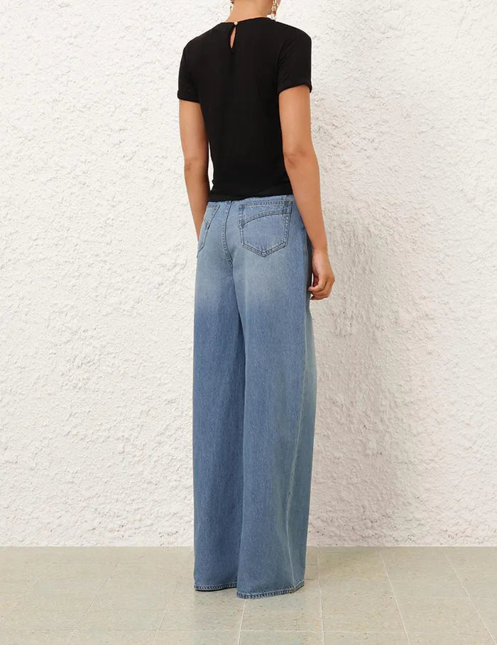 Women Tops Zimmermann Crush Embellished Tee Black