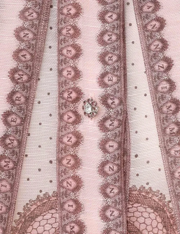 Women Tops Zimmermann Crush Frilled Fitted Blouse Pink Lace Print