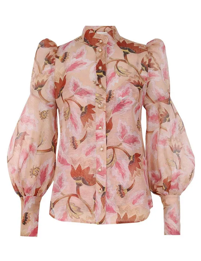 Women Tops Zimmermann Illustration Floral Blouse Myrtle Eden