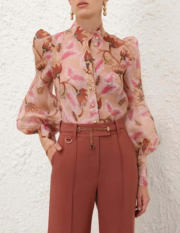 Women Tops Zimmermann Illustration Floral Blouse Myrtle Eden