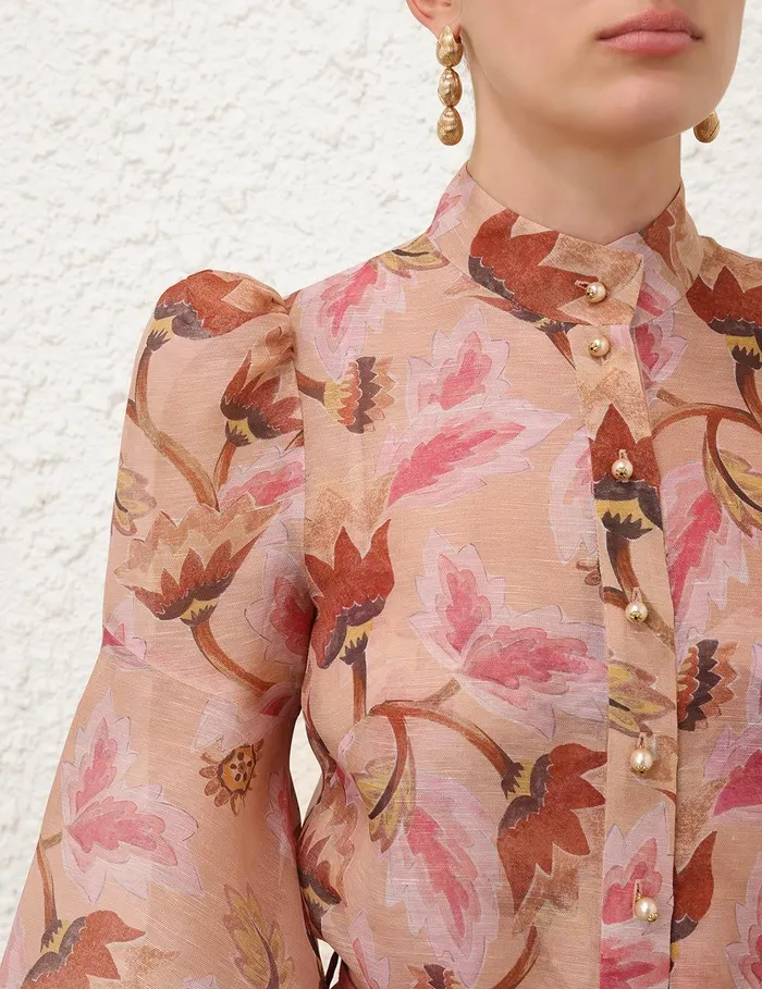 Women Tops Zimmermann Illustration Floral Blouse Myrtle Eden