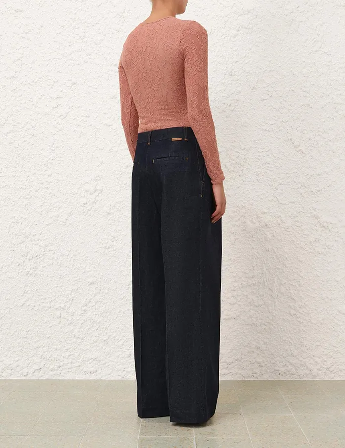Women Tops Zimmermann Lace Bodysuit Blush