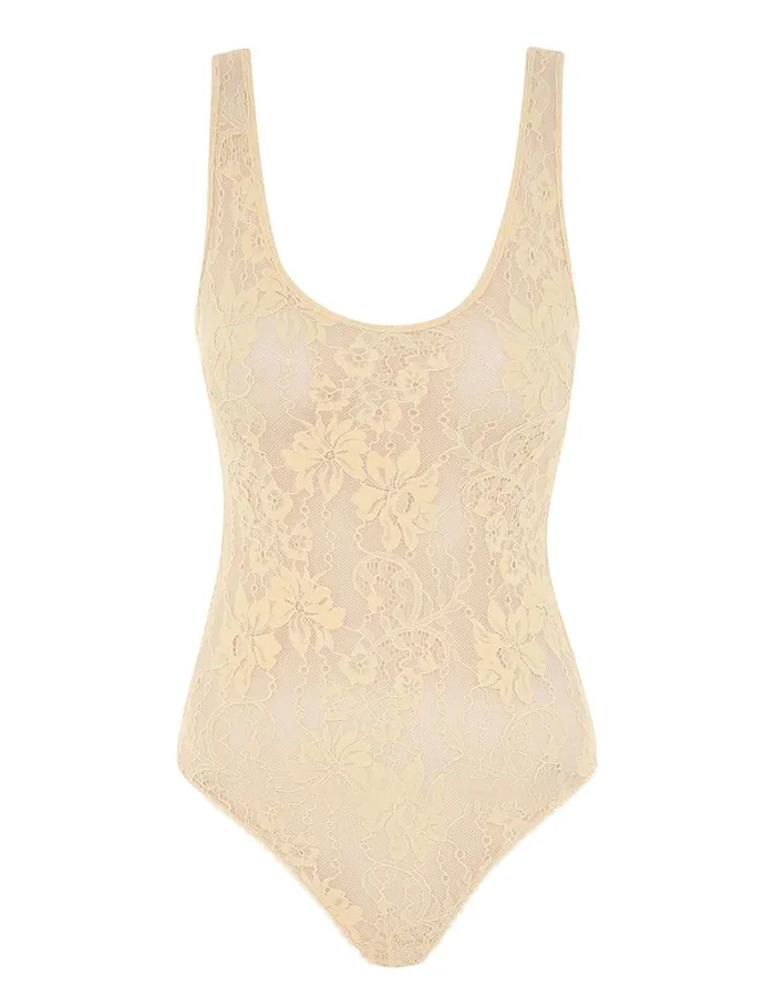 Women Tops Zimmermann Scoop Neck Bodysuit Tea