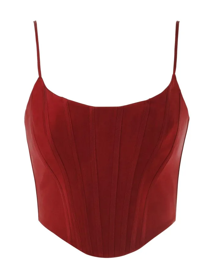 Women Tops Zimmermann Silk Corset Top Burgundy