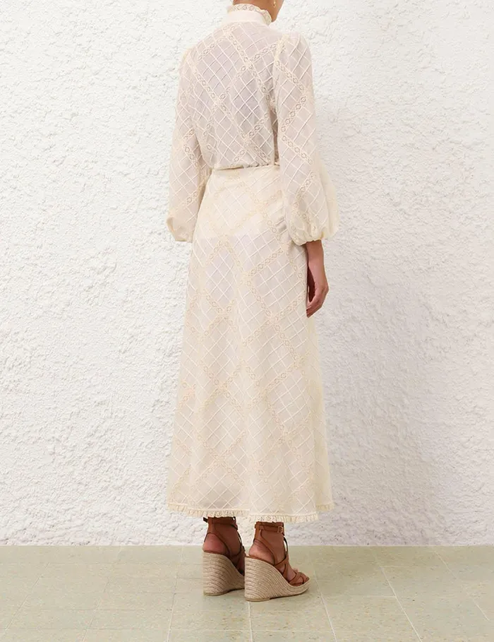 Women Tops Zimmermann Tallow Lace Trim Shirt Tea