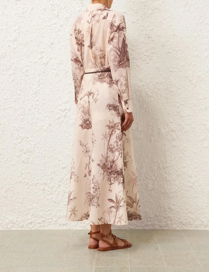 Women Tops Zimmermann Waverly Button Up Shirt Beige Palm