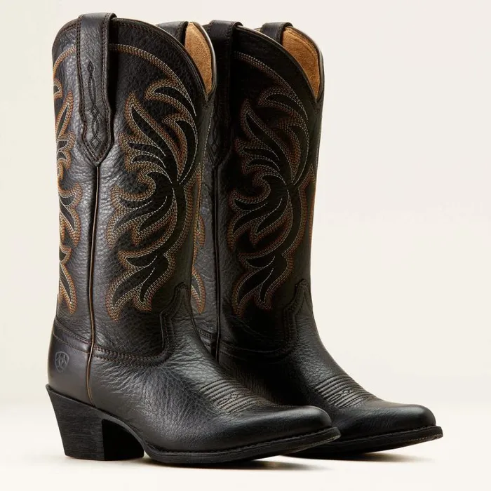 Women Western Boots Ariat Heritage J Toe Stretchfit Western Boot Black Deertan Women Western Boots Ariat Heritage J Toe Stretchfit Western Boot Black Deertan