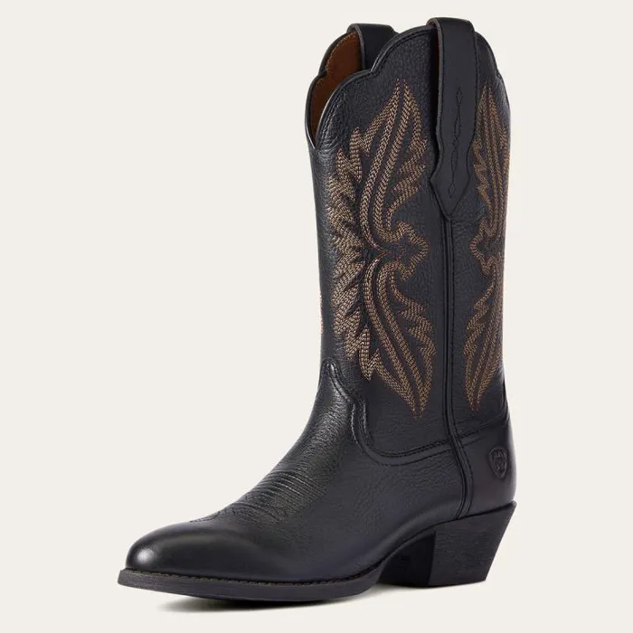 Women Western Boots Ariat Heritage R Toe StretchFit Western Boot Black Deertan Women Western Boots Ariat Heritage R Toe StretchFit Western Boot Black Deertan