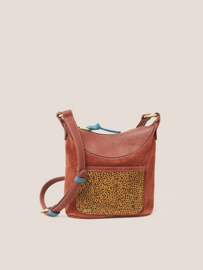 Women White Stuff Bags And Purses Mini Fleur Suede Crossbody Deep Red