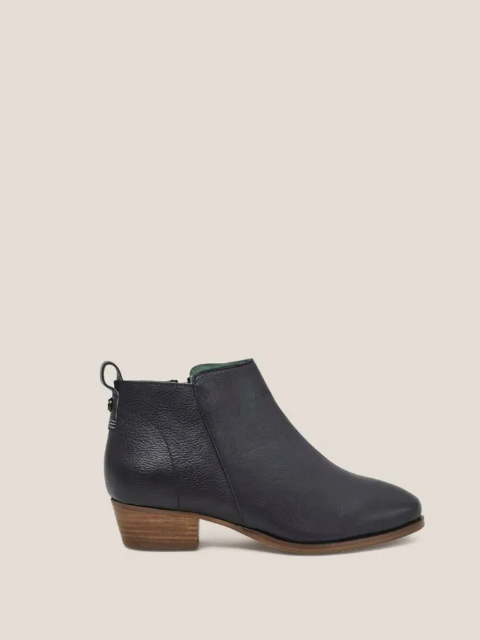 Women White Stuff BOOTS 15 OFF Leather Willow Ankle Boot Pure Black