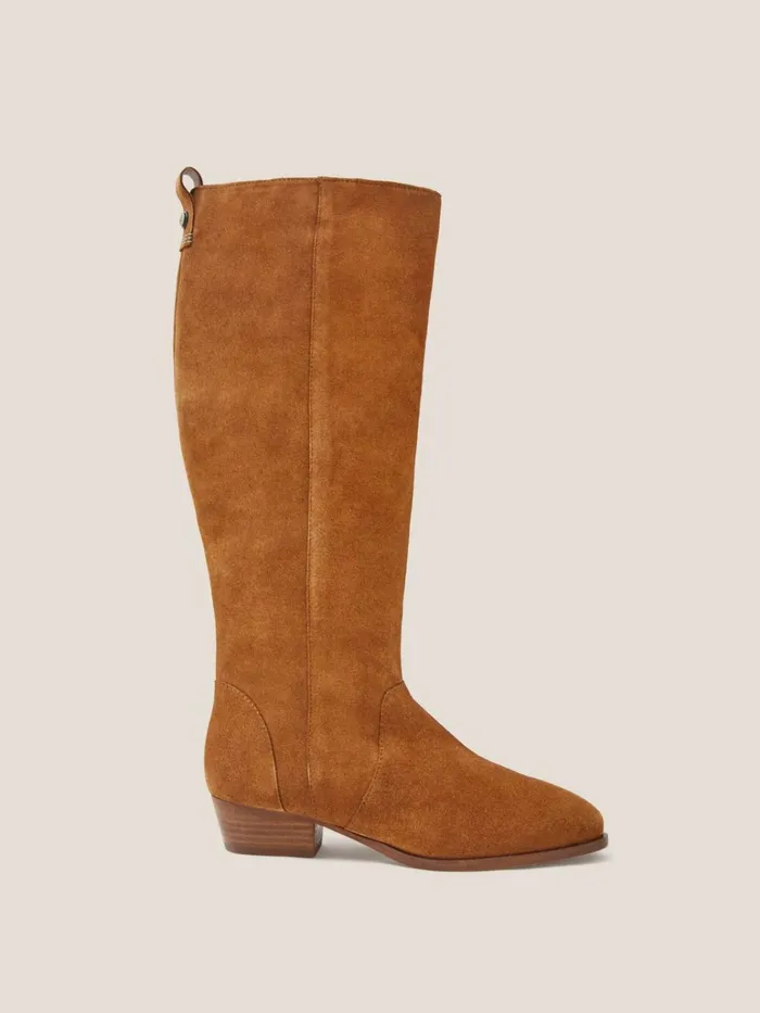 Women White Stuff BOOTS 15 OFF Willow Suede Knee High Boot Dark Tan