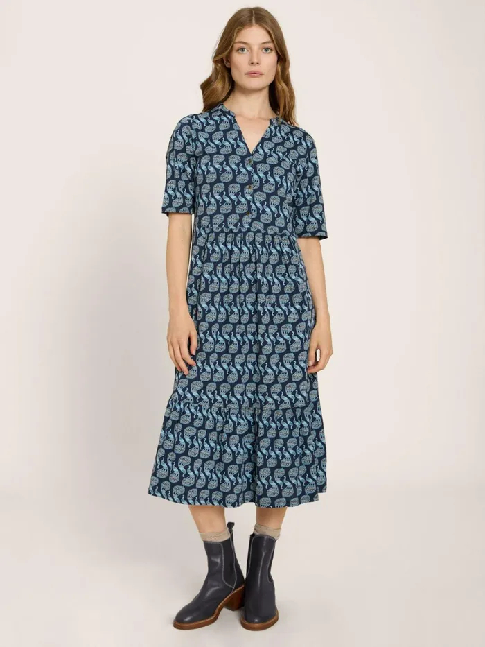 Women White Stuff Dresses Naya Soft Jersey Dress Navy Print Women White Stuff Dresses Naya Soft Jersey Dress Navy Print