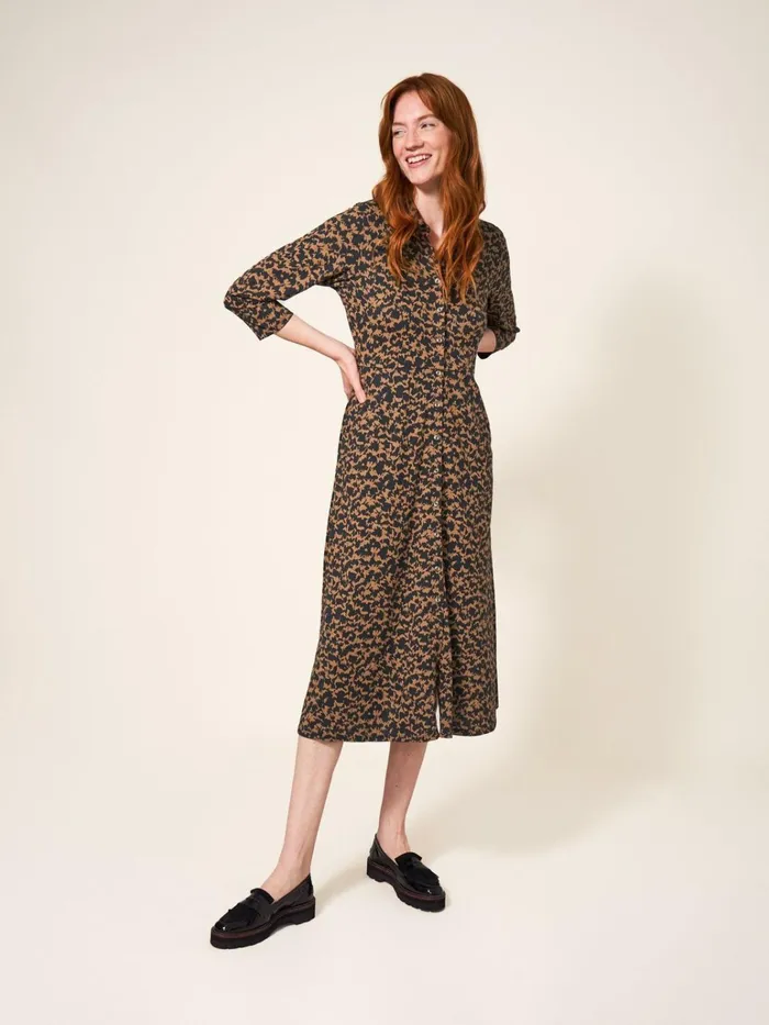 Women White Stuff Dresses Rua Printed Midi Dress Black Multi Women White Stuff Dresses Rua Printed Midi Dress Black Multi