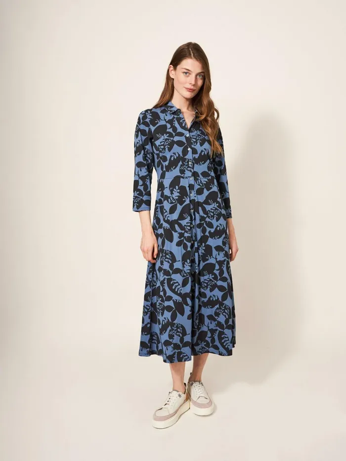 Women White Stuff Dresses Rua Printed Midi Dress Blue Print Women White Stuff Dresses Rua Printed Midi Dress Blue Print