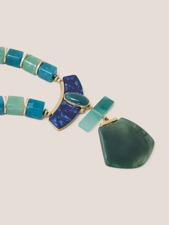 Women White Stuff Jewellery Statement Gem Necklace Blue Multi Women White Stuff Jewellery Statement Gem Necklace Blue Multi