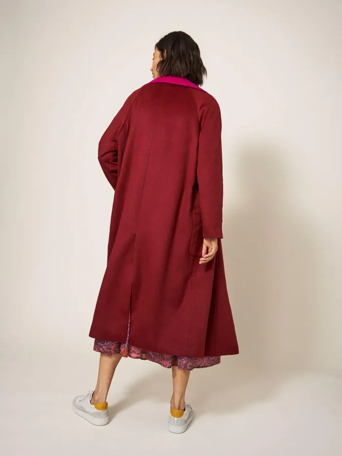 Women White Stuff Partywear Adeline Colour Block Coat Plum Multi Women White Stuff Partywear Adeline Colour Block Coat Plum Multi