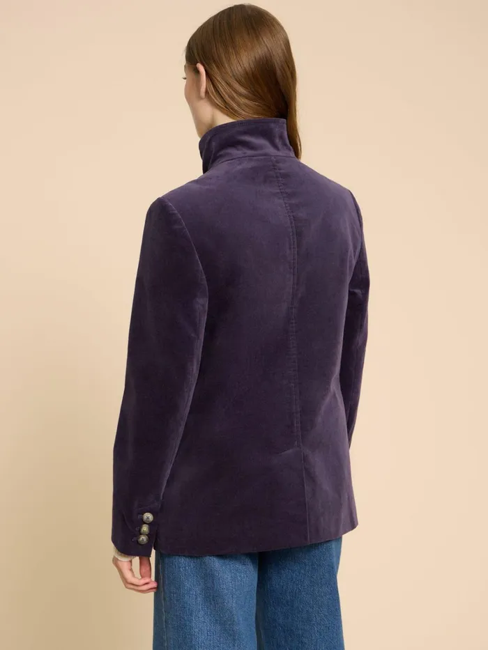 Women White Stuff Partywear Karla Velvet Peacoat Dark Purple Women White Stuff Partywear Karla Velvet Peacoat Dark Purple