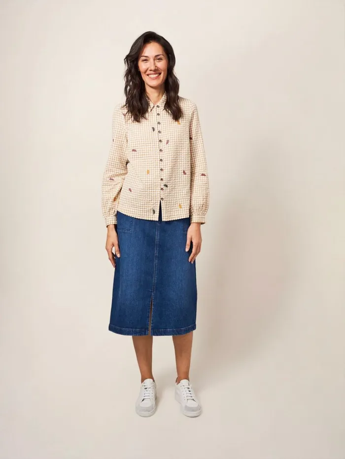 Women White Stuff Petite Clothing Penny Denim Midi Skirt Mid Denim Women White Stuff Petite Clothing Penny Denim Midi Skirt Mid Denim