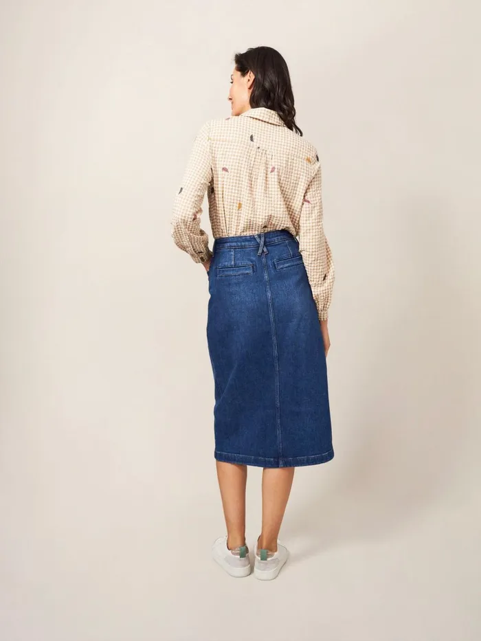 Women White Stuff Petite Clothing Penny Denim Midi Skirt Mid Denim Women White Stuff Petite Clothing Penny Denim Midi Skirt Mid Denim