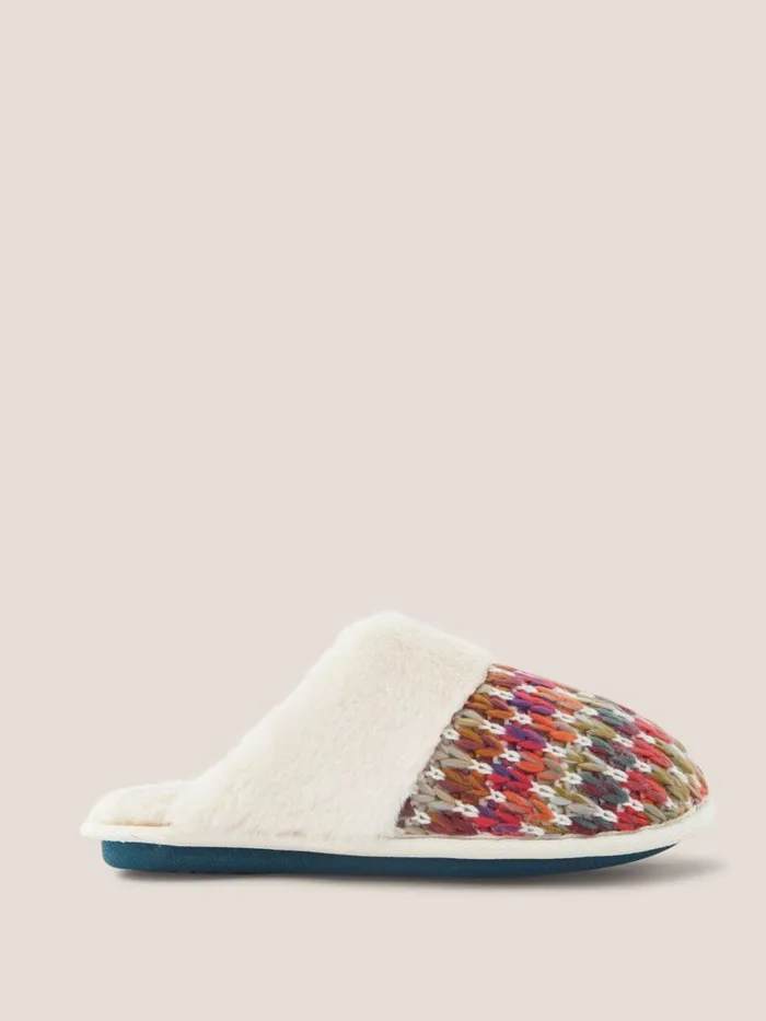 Women White Stuff Pyjamas And Nightwear Knitted Mule Slipper Natural Multi