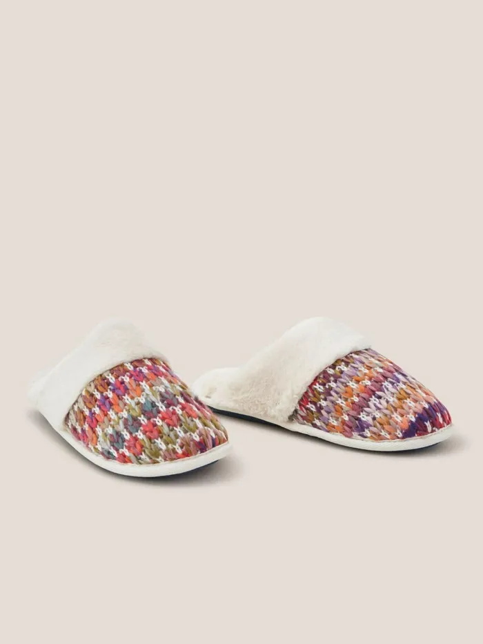 Women White Stuff Pyjamas And Nightwear Knitted Mule Slipper Natural Multi Women White Stuff Pyjamas And Nightwear Knitted Mule Slipper Natural Multi