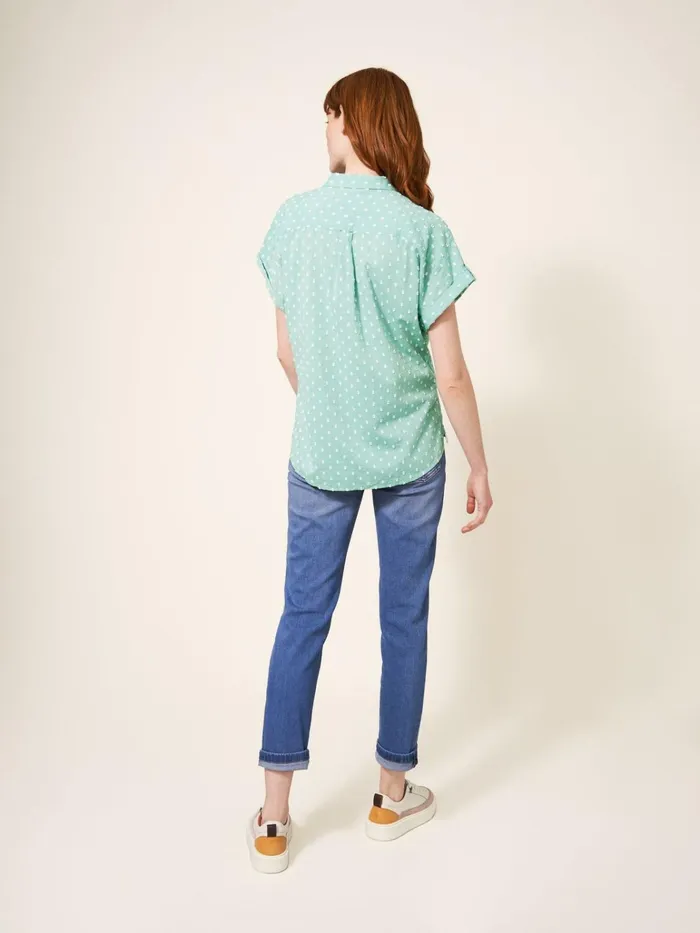 Women White Stuff Shirts Blouses And Tunics Ella Organic Cotton Shirt Mid Green Women White Stuff Shirts Blouses And Tunics Ella Organic Cotton Shirt Mid Green