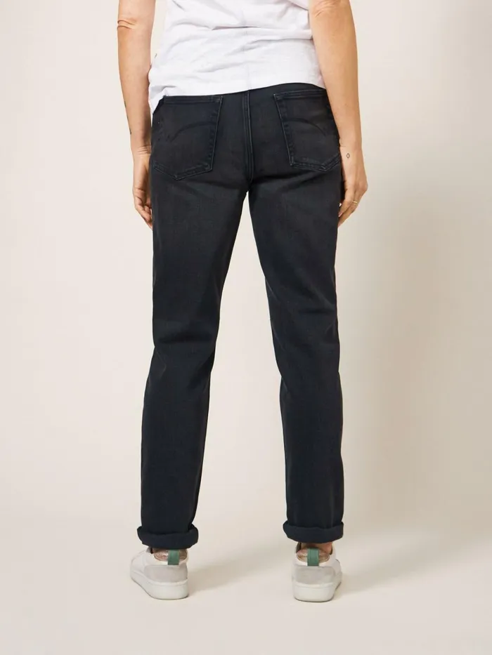Women White Stuff Trousers Katy Relaxed Slim Jeans Washed Black