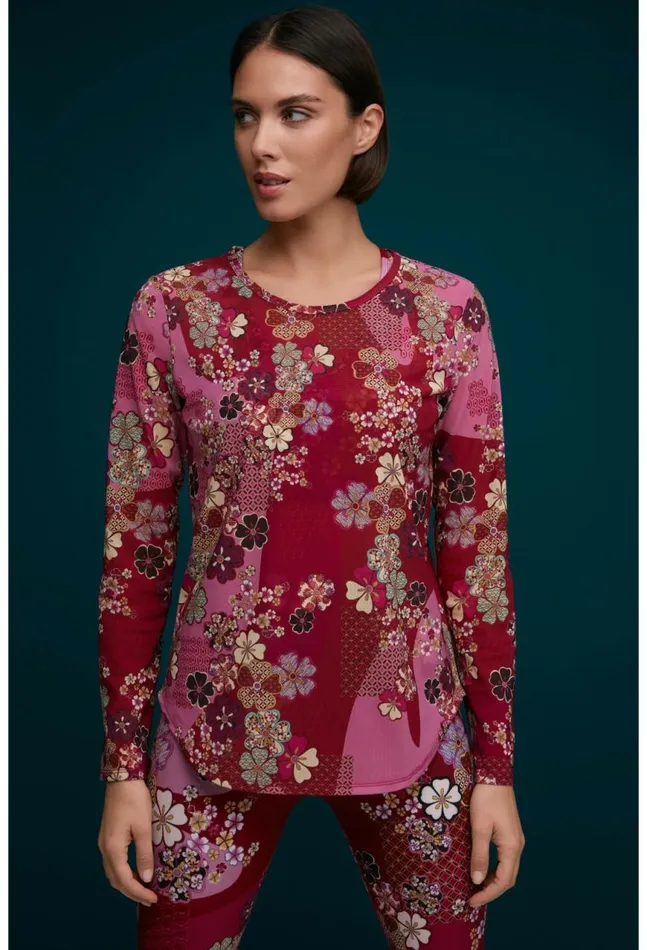 Women Yama Long Sleeve Mesh Tee Yama Johnny Was Tops