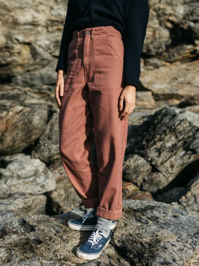 Women Yarrel Canvas Trouser Teak Rose Finisterre Trousers and Leggings