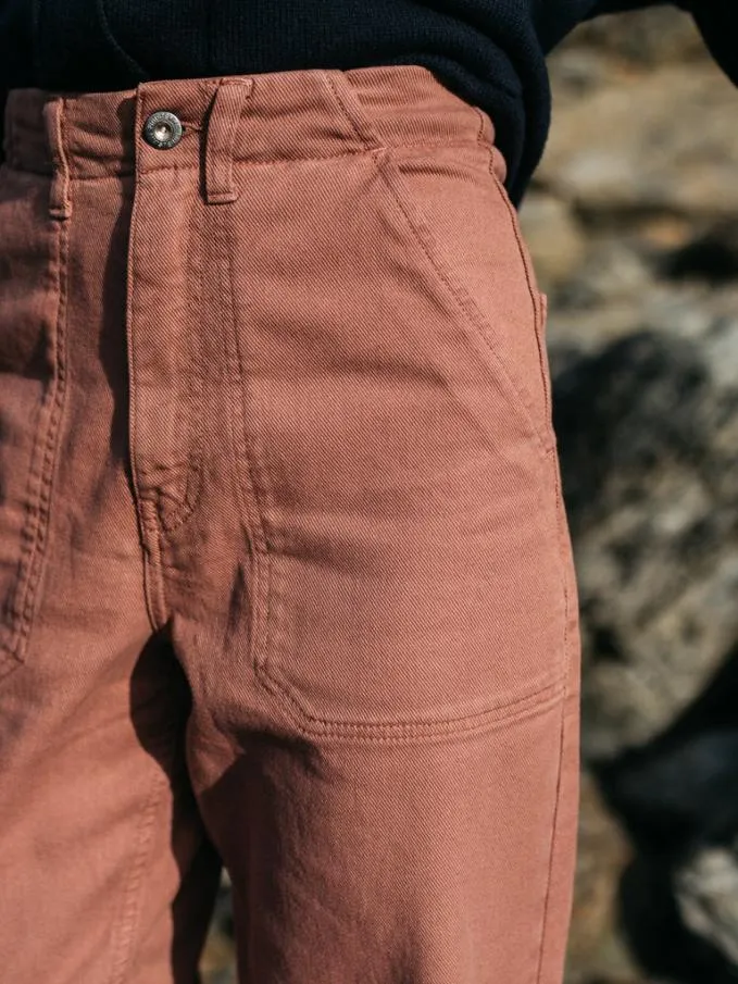 Women Yarrel Canvas Trouser Teak Rose Finisterre Trousers and Leggings