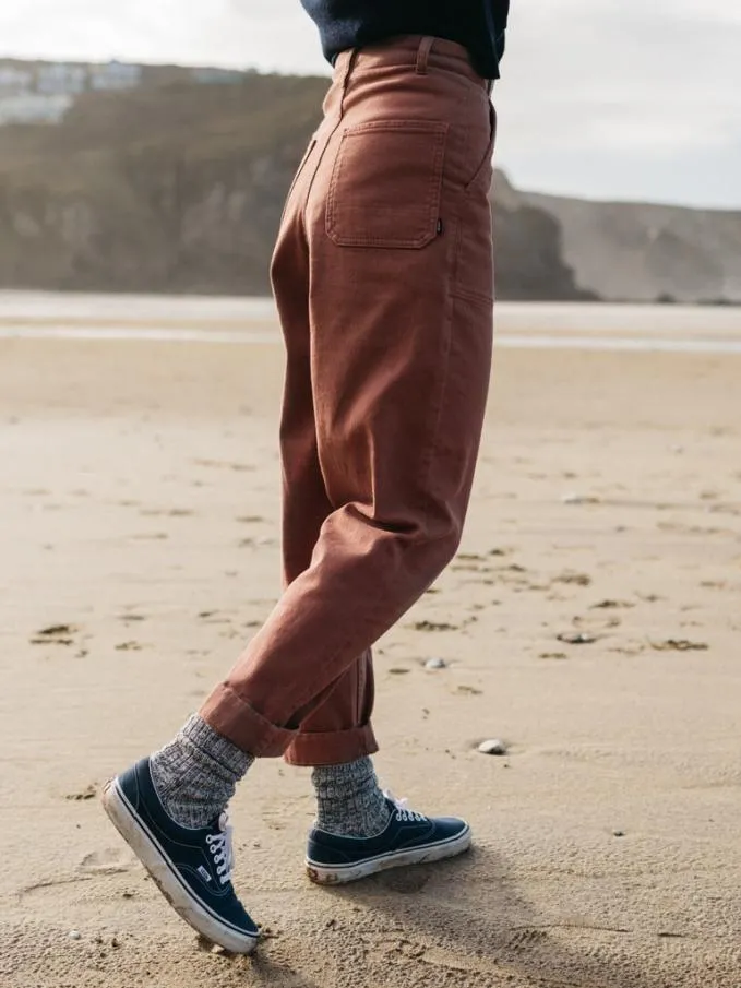 Women Yarrel Canvas Trouser Teak Rose Finisterre Trousers and Leggings