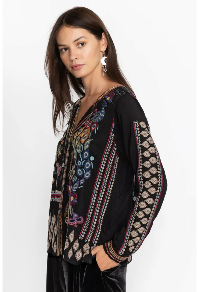 Women Zodea BlouseRio Black Johnny Was Tops