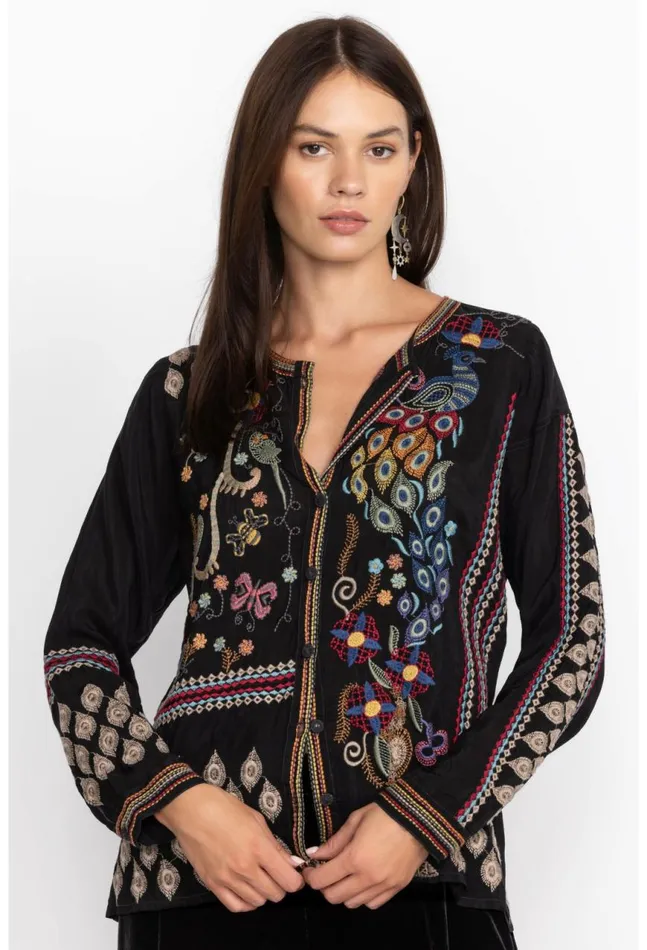 Women Zodea BlouseRio Black Johnny Was Tops