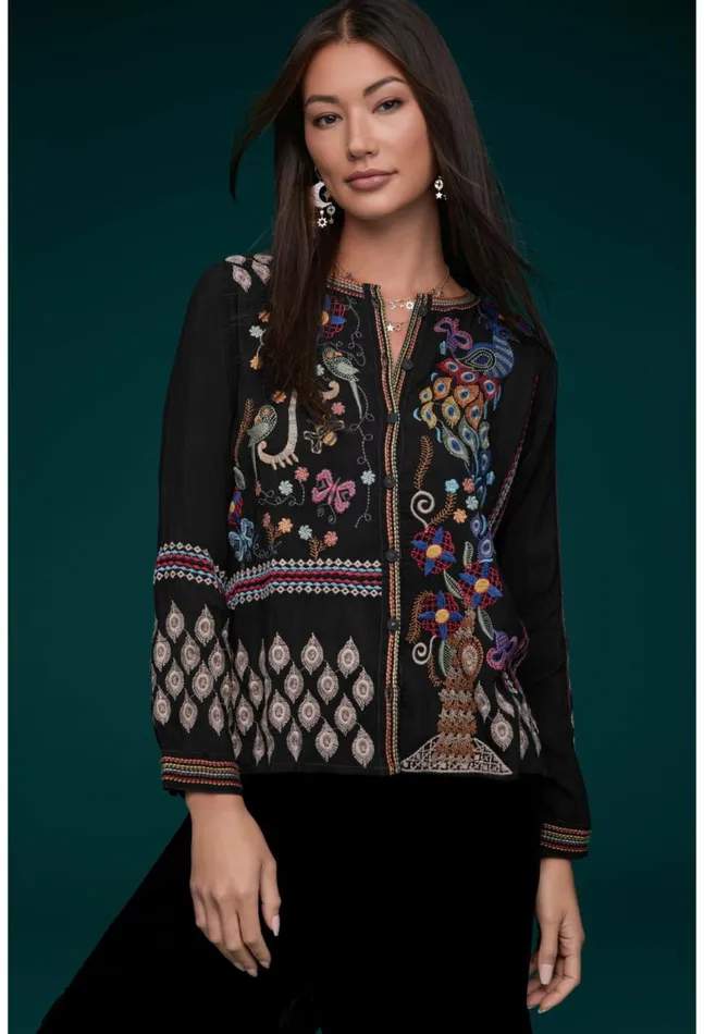 Women Zodea BlouseRio Black Johnny Was Tops